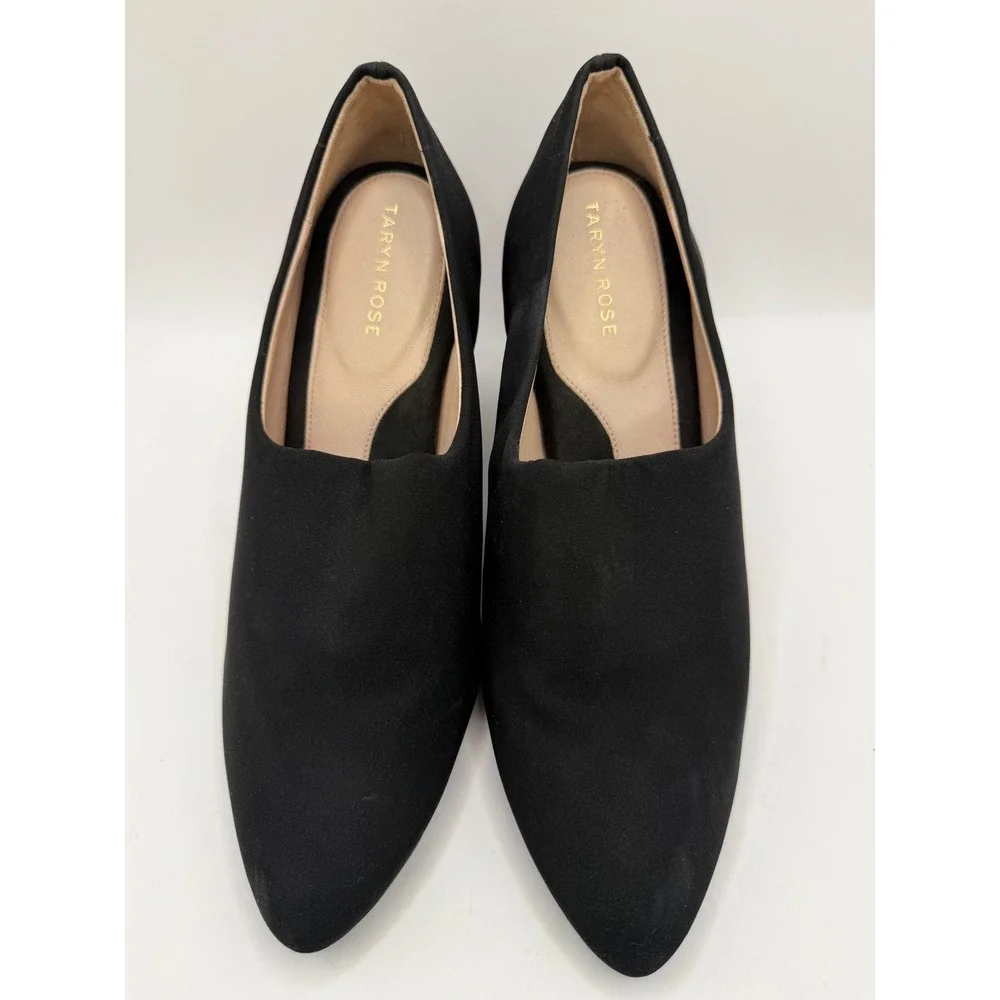 Taryn‎ Rose Yvonne Wedge Shoes Women 11 Black Stretch Scuba High Vamp Designer